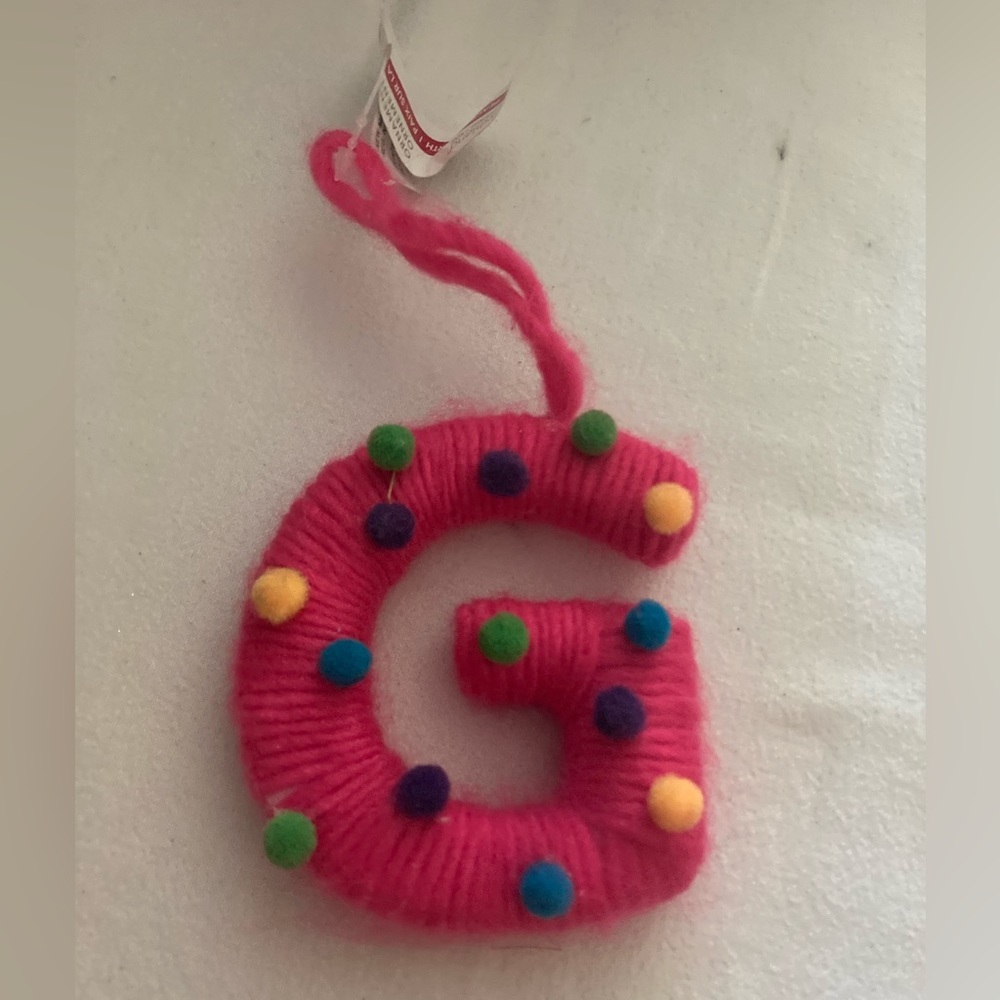 ASHLAND Letter "G" Yarn Christmas Ornament NEW